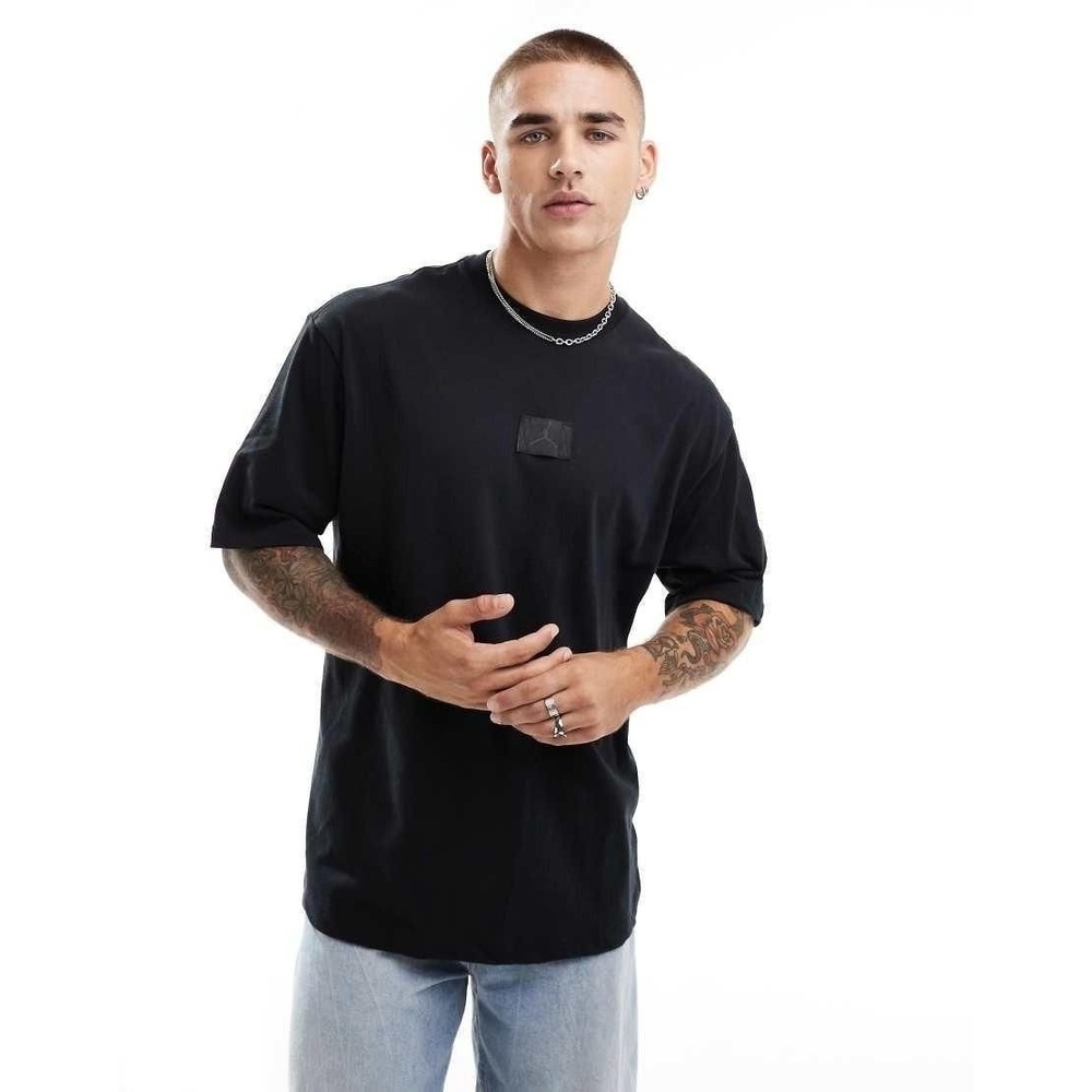 Jordan Flight Graphic T-Shirt Black Oversized Jumpman Patch Tee XXL